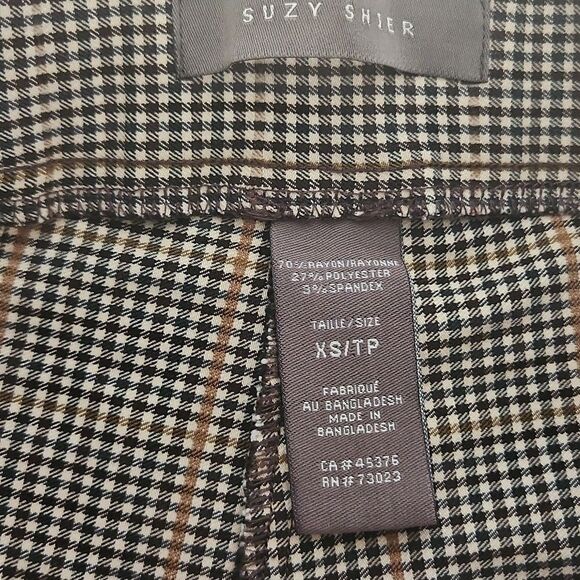 Suzy Shier Buffalo Check Mid-Rise Skinny Casual Pants Brown XS - Picture 8 of 16